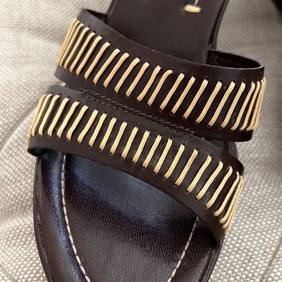 Franco Sarto leather wedge sandals in chocolate brown. Made in Brazil - Picture 7 of 7